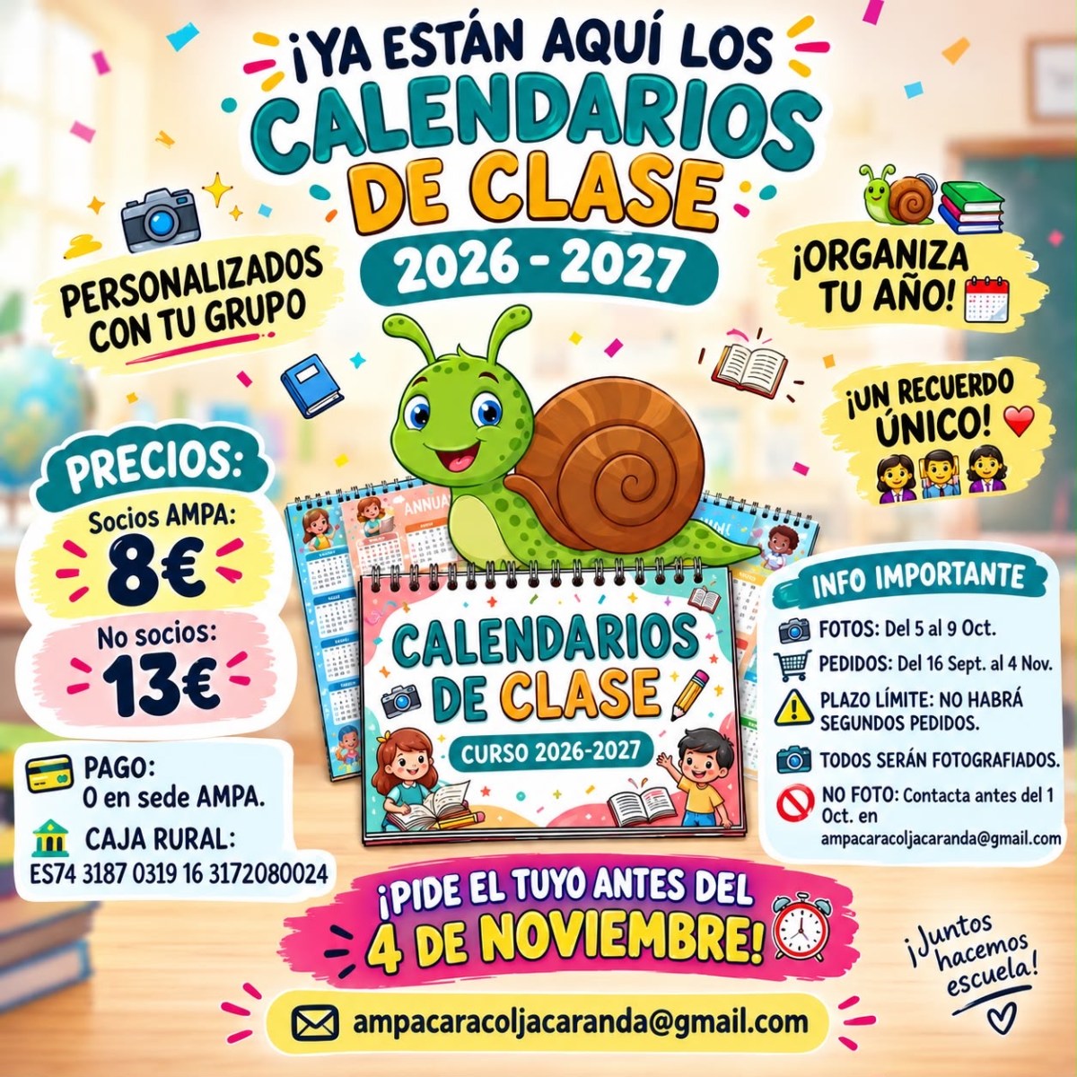 📣📚✨ ¡CALENDARIOS DE CLASE 2026-2027!&nbsp;✨📚📣